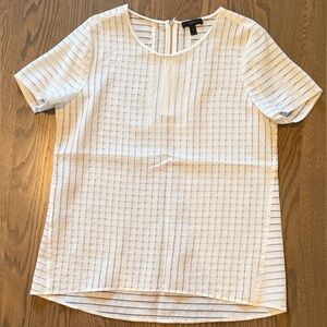 J. Crew White Striped Blouse